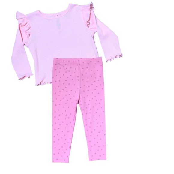 🌵BRAND NEW Little Me Baby Girl 2PC Pink Set Outfit Size 12M - Picture 2 of 4